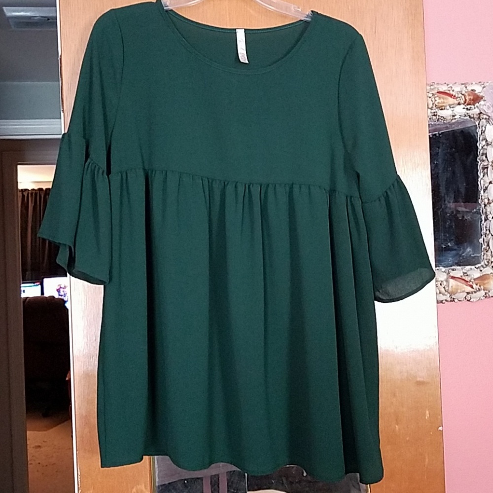 Green baby doll shirt